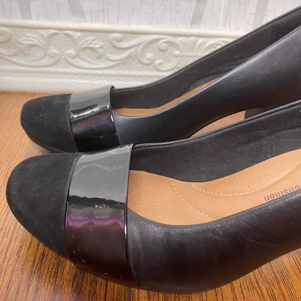 🌷 Collection Clark’s 🌷 Classic Black Block Heel Pumps - Women's 9M - Picture 6 of 9